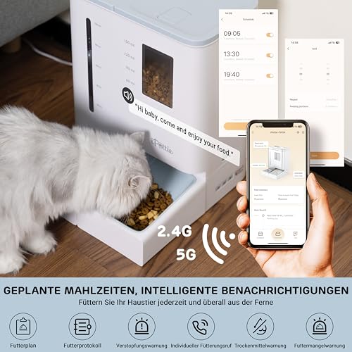 FW54 5G/2.4GHz WiFi Automatic Feeder and Waterer 2-in-1 Set for Pets, 300 oz Large Capacity for 2 Weeks, Perfect for Working Parents - Image 3