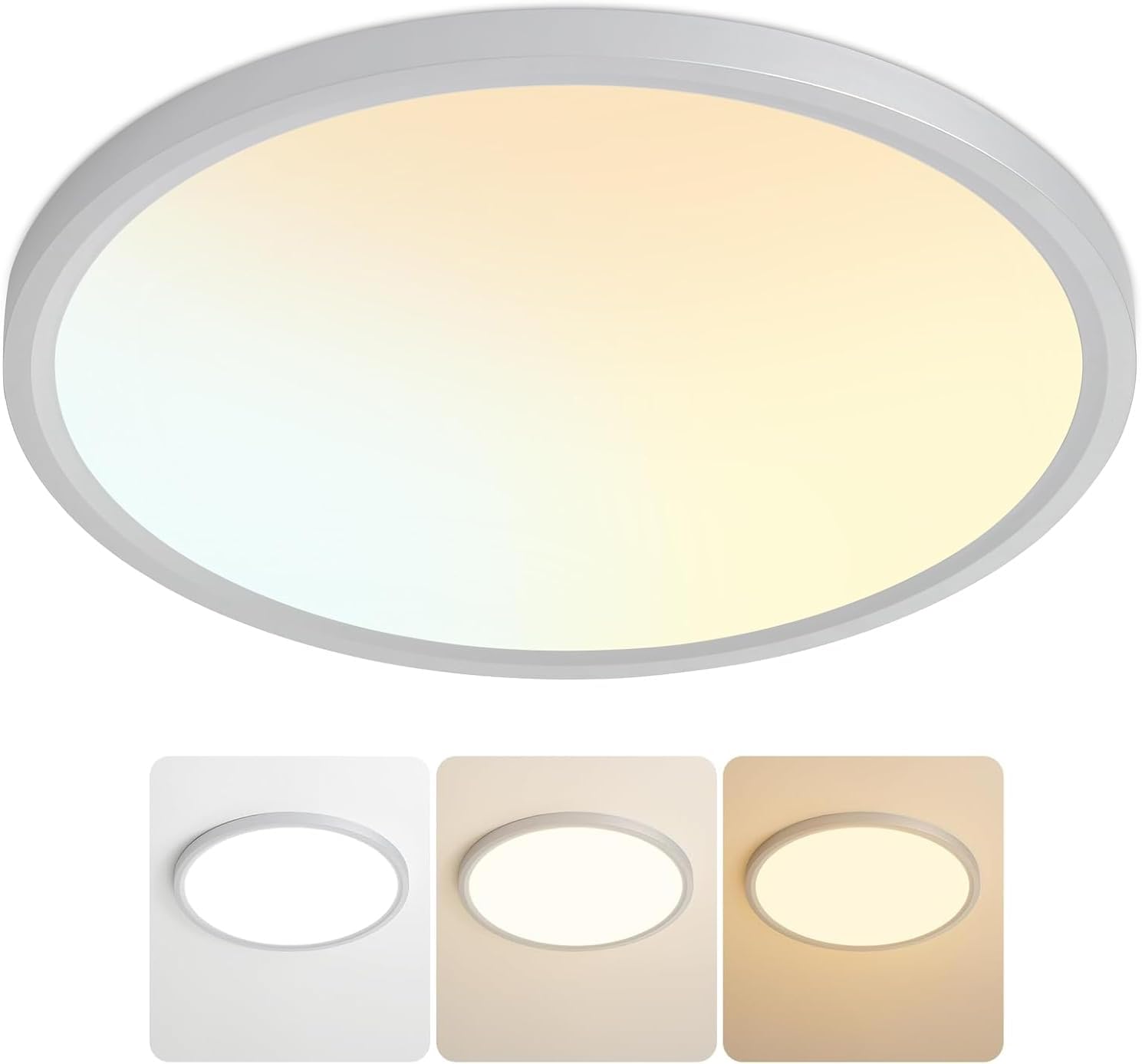 Flush Mount Led Ceiling Light Fixture 16 Inch 28W 2800LM Bright Surface Mount Dimmable Ceiling Lamps 3 Color Selectable Modern Flat Round Kitchen Light for Bedroom Closet Pantry Living Room Hallway