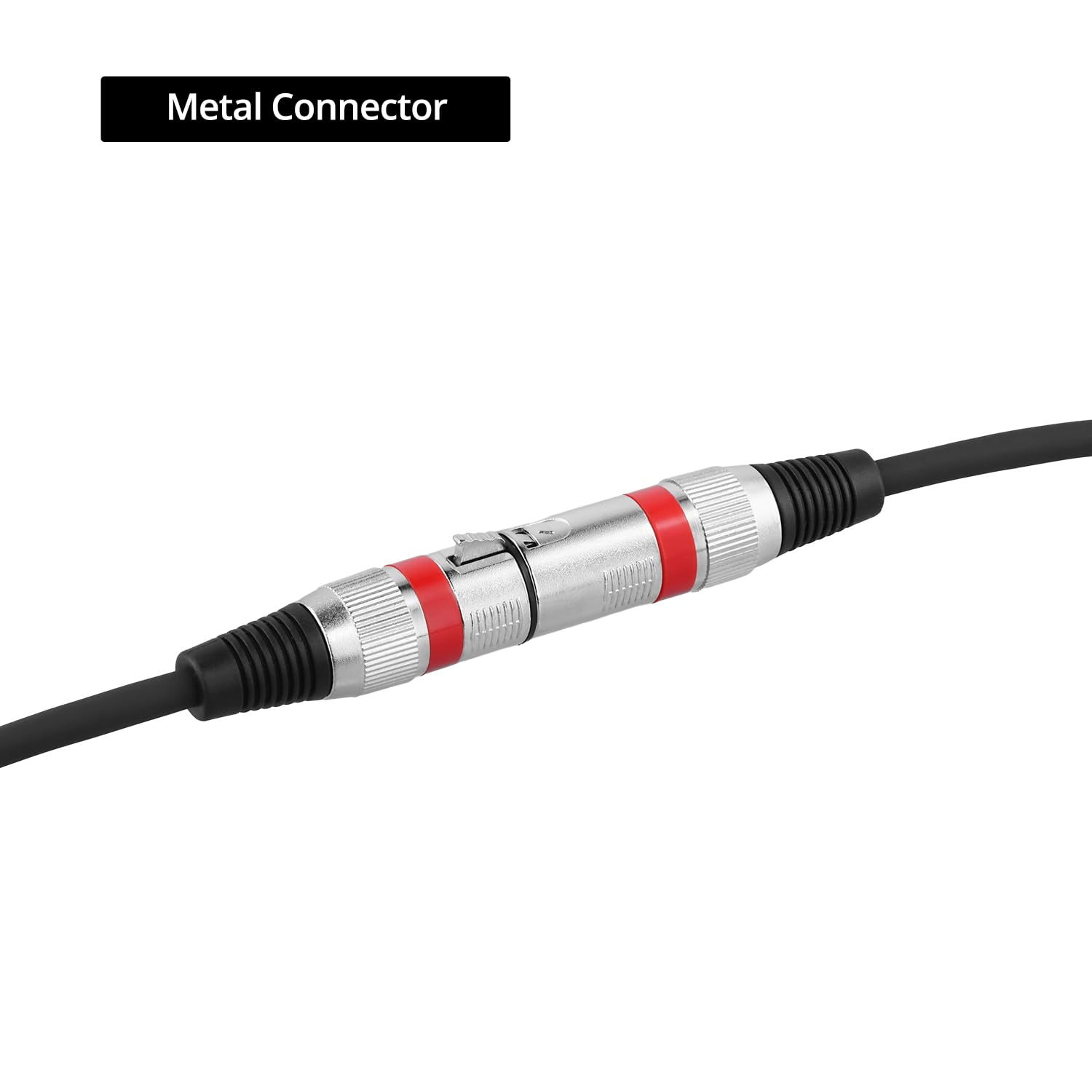QWORK® 5M XLR Male to Female Microphone Cable, 3-Pin Anti-interference for Speaker Audio Mixer, 5Pcs - Image 4