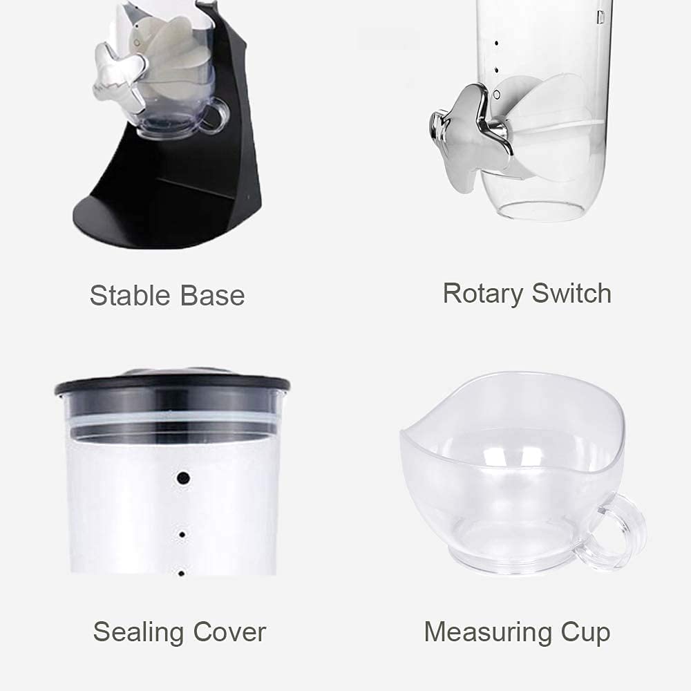 Dispensador De Alimentos Secos, Dispensador De Cereales De Doble Control, Máquina De Contenedores para Avena, Dulces, Nueces, Granos De Café, Arroz, Negro