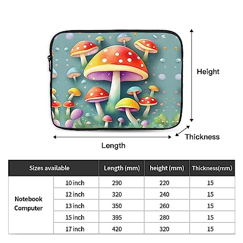 Cute Colored Mushrooms Laptop Sleeve Case 15 Inch Suitable For Notebook Computer Tablet Traveling Carrying Simple Case4