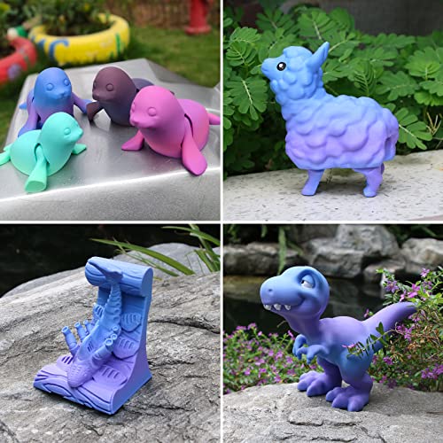 Image of iSANMATE 3D Printer Filament, Pla Filament 1.75mm, Gradient Blue Purple Filament, Color Change Rainbow Filament, 3D Printing Filament 1KG /Spool