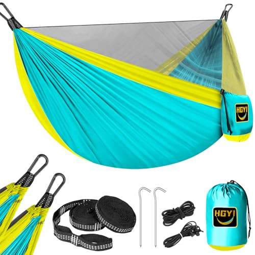 Image of Camping Hammock Mosquito Net,Double & Single Portable Hammocks for Kids Hammocks with 2 Tree Straps,Hammock Tent for Travel Camping,Camping Accessories for Indoor Outdoor Hiking Backpacking
