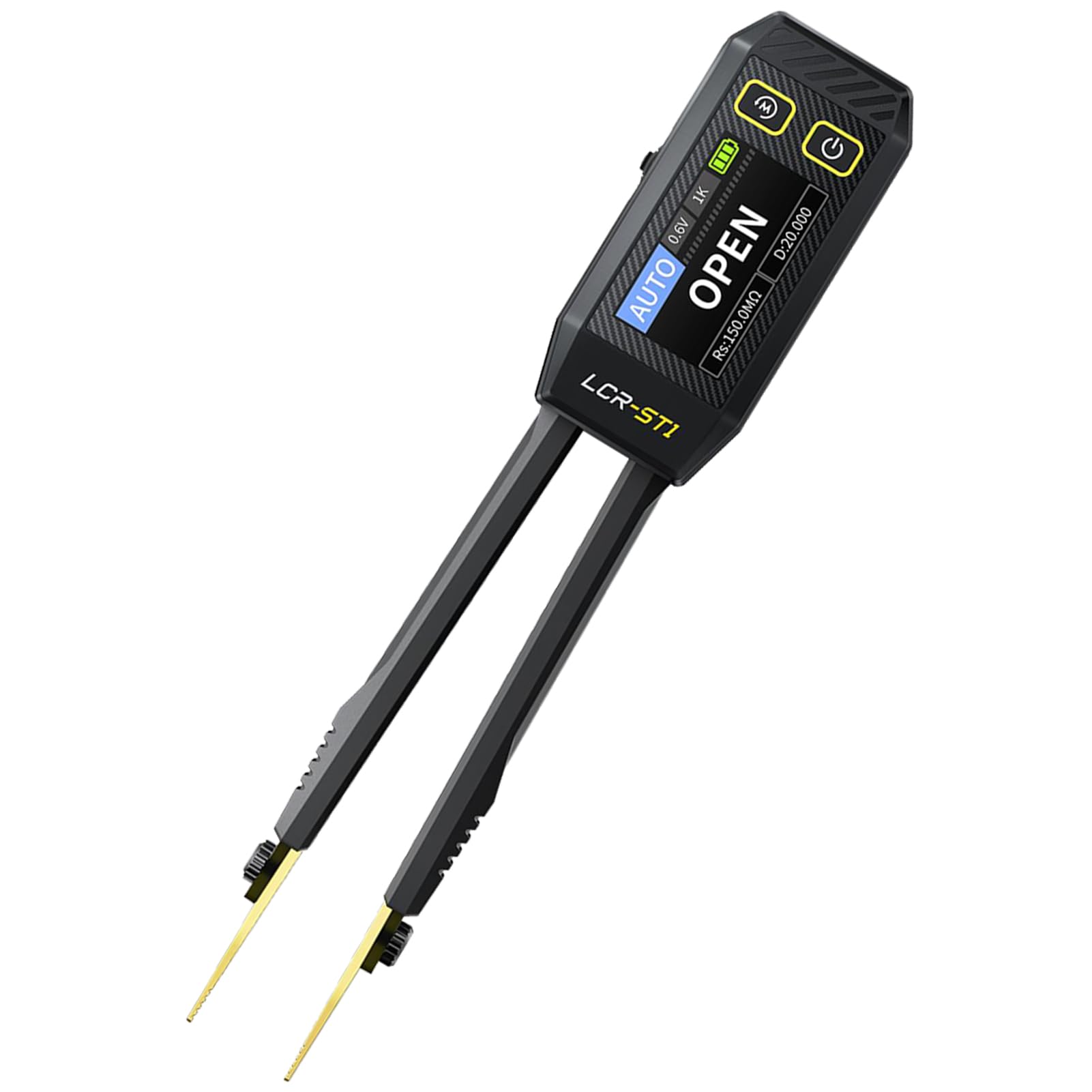 LCR-Messgerät ST1 mit automatischer SMD-Erkennung,Smart Bridge Tweezer Kit,3 Testfrequenzen (100Hz/1kHz/10kHz)/1,14-Zoll Farbdisplay & Typ-C Aufladung/für Elektronik-Reparatur & Labor