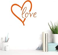 Vista 5 de BIBITIME Calcomanía de vinilo de 16.93 x 16.93 pulgadas, diseño de corazón naranja para bebés, bebés, niños pequeños, guardería, dormitorio