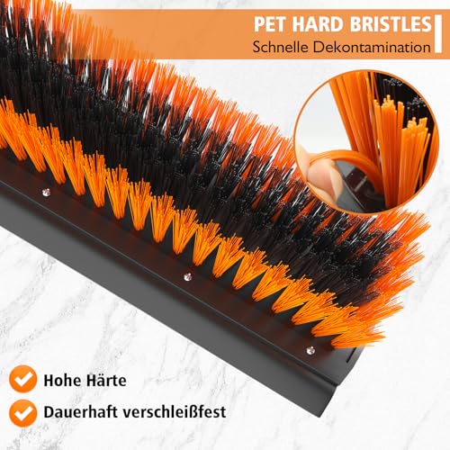 Besen mit Stiel, Strassenbesen mit Teleskopstiel, Straßenbesen Kehrbesen mit 30cm Hartborstenkopf und Schrubber, 145cm Langem Stiel Draußen Besen Gartenbesen für Garten, Terrasse, Auffahrt, Schulen – Bild 6