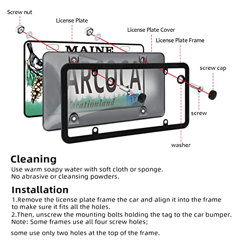 Tinted License Plate Covers Smoked Unbreakable Frame Shield Combo Fits Any Standard Us Plates,Novelty Bubble Design Covers - Screws Included #TOP5