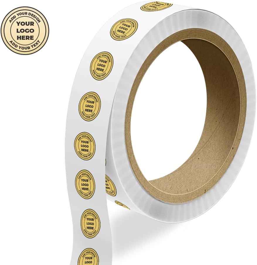 Custom Printed Standard Circular Label Rolls - Round - 0.5 Inch - Gold Matte Foil - 125 Labels/Roll