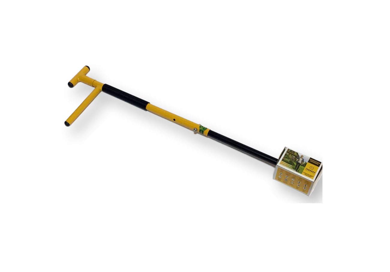 TORNADICA Désherbeur Manuel Téléscopique 9cm de Diamètre, 4 Dents en Spirale Forgés à Main, Démontable et Hauteur Réglable Max 95cm, 1kg