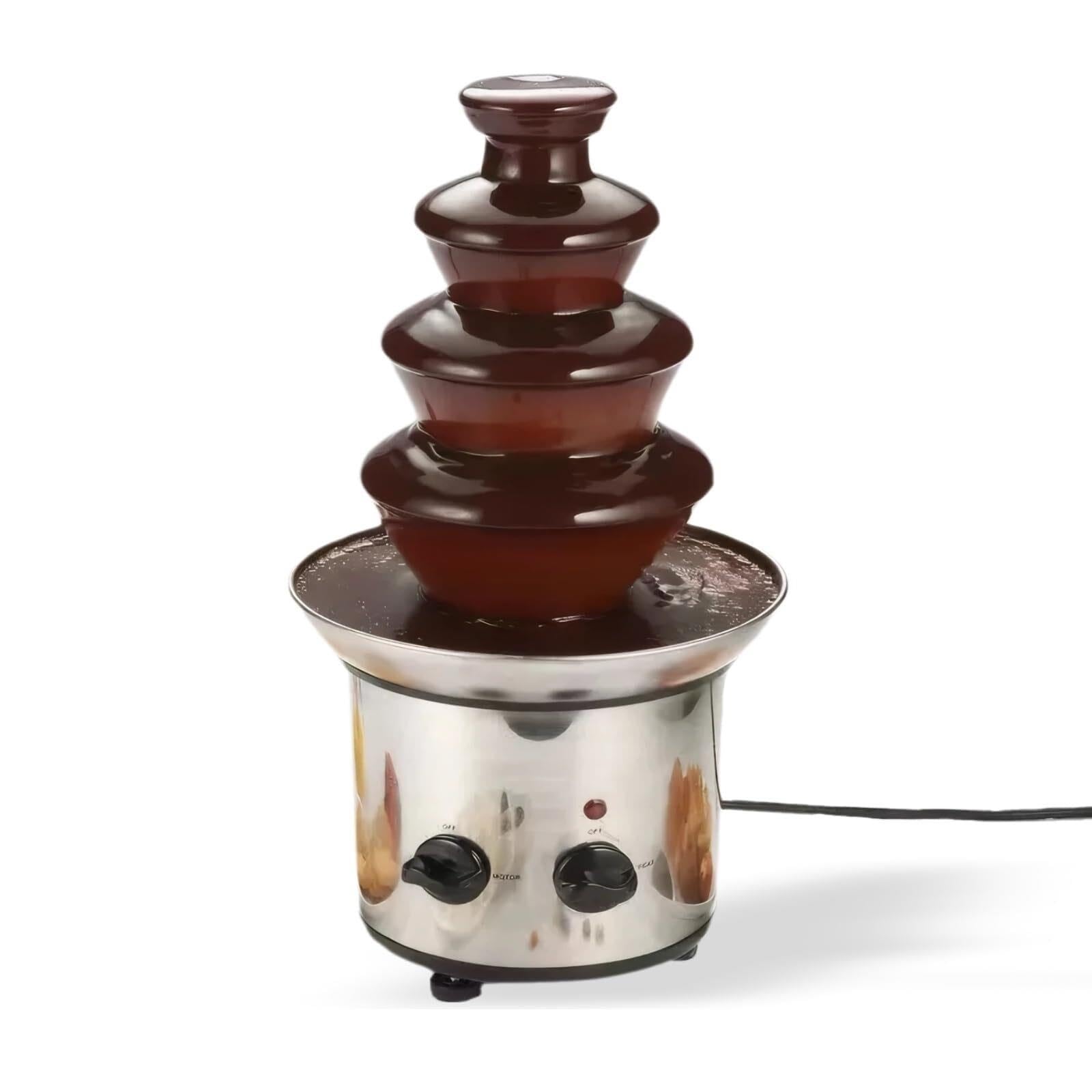 Genérico Fuente de Chocolate 4 Niveles for Fiesta, máquina eléctrica Fuente Fondue Acero Inoxidable for