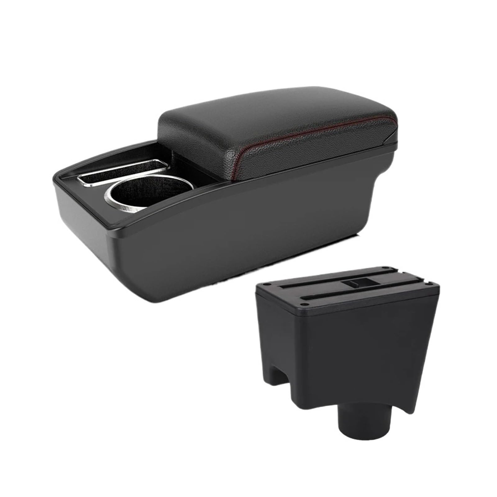 Umdjju A1 Black Red No Usb For Sandero Car Armrest Box Storage Accessories Car Centre Console Armrest Box(A1 Black Red No Usb)