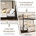 IDEALHOUSE Bunk Bed Twin Over Twin with Ladder & Full Safety Guardrail, Heavy Duty Metal Twin Over Twin Bunk Bed 400 Lbs Load Capacity, Space-Saving, Noise Free, No Box Spring Needed, Easy Assembly, B