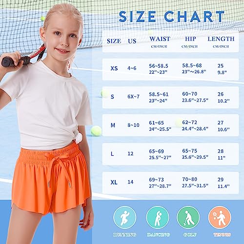 DOCUMO Meninas Shorts Fluidos Com Bolso, Estilo Borboleta, 2 Em 1, Esportivo, Para Corrida, Jovens,