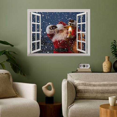 wall26 Removable Wall Mural - Santa Claus Carrying Gifts Outside