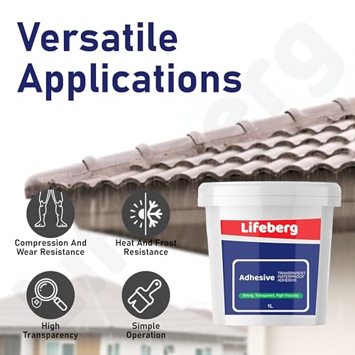 Image of 1Kg /1L Transparent Waterproof Glue with Brush Transparent Resin Epoxy for Roof Leakage Crack Seal Agent Roof Water Leakage Solution Water Proof Glue for Waterproofing