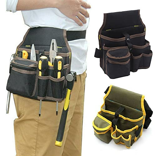FACULX Bolsa de bolsillo para herramientas con cinturón de nailon ajustable, bolsa de trabajo de cintura profesional resistente para electricistas técnico Cover