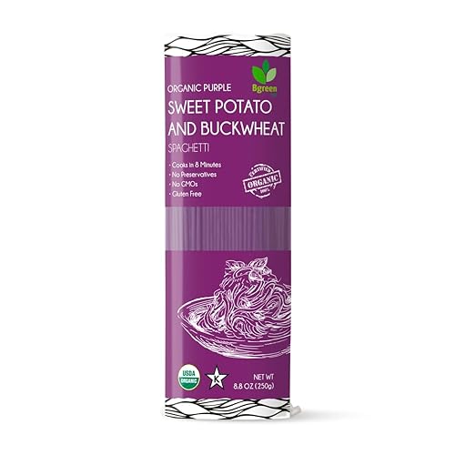 Big Green Organic Food - Espaguetis orgánico de ñame morado + trigo sarraceno, Ube premium, sin gluten, veganos (paquete de 3)