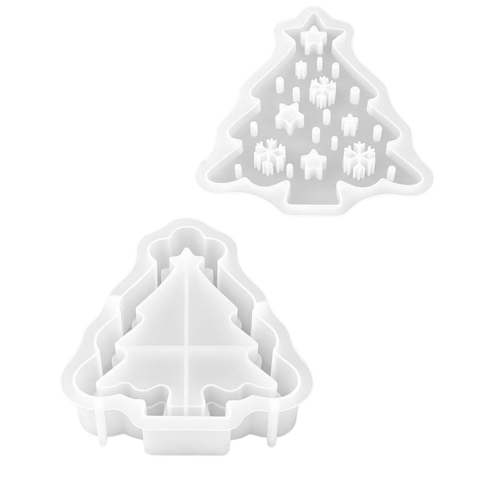 Piceioep Hobby Mold Christmas Tree Silicone Form for Holiday Casting Projects, Flexible Release Build, Resin Plaster Making Tree Mold Resin Casting Form Plaster Cavity Holiday Decor Tool