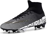 Kmrlofiy Fußballschuhe Herren High Top Spike Cleats Fussballschuhe Professionelle Outdoor Athletics Kinder Junge Fußballschuhe Wettkampf Schnürsenkel Trainingsschuhe Sportschuhe (45EU)