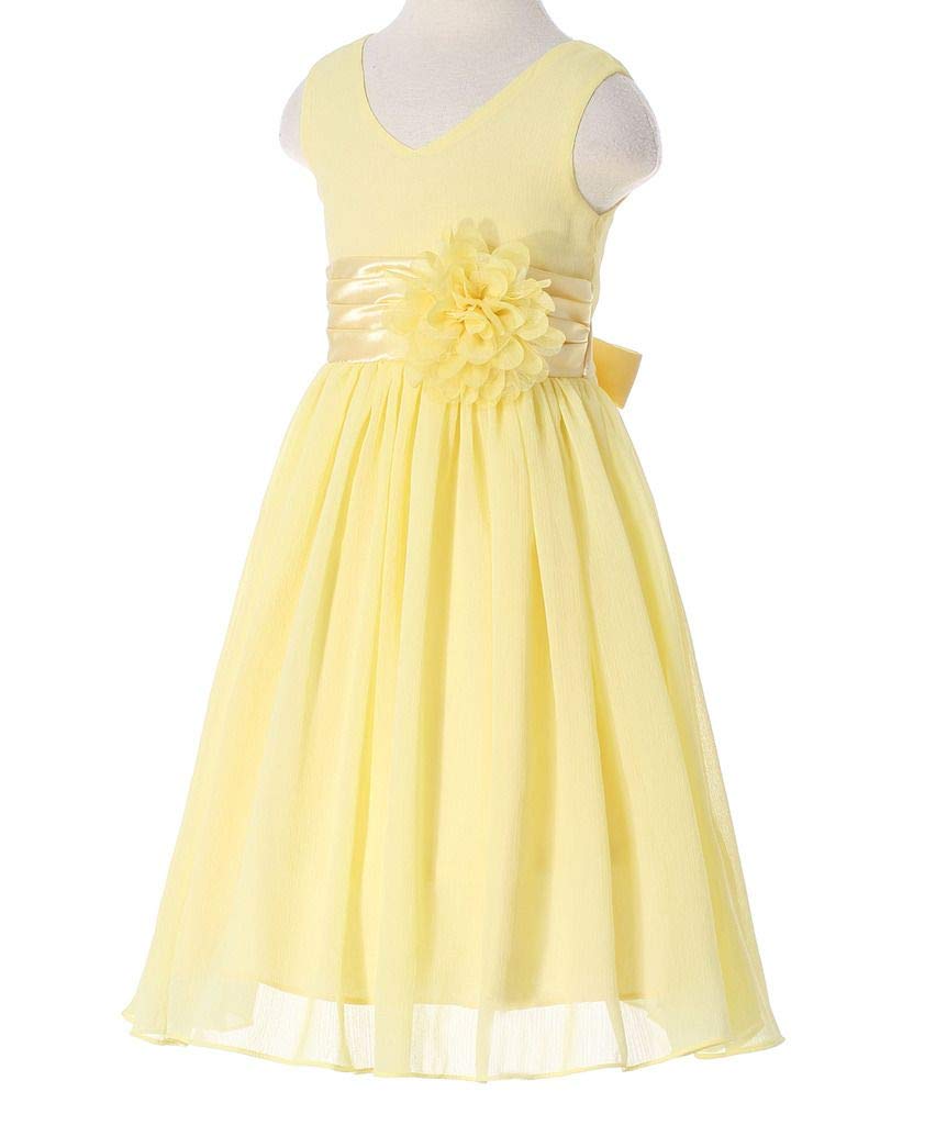 HAPPY ROSE Junior Bridesmaids V-Neckline Chiffon Flower Girl Dress — view 2