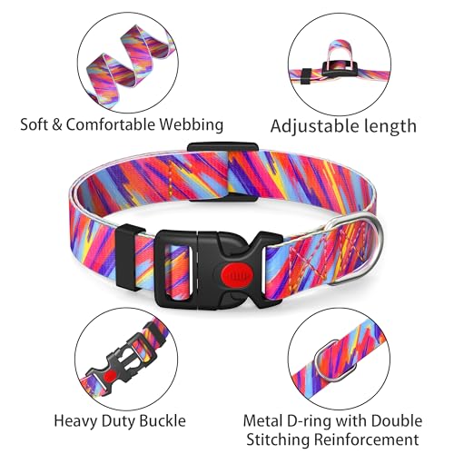 Grepad-Fadeless-Print-Dog-Collars-for-Puppy-Small-Medium-Extra-Large-Dogs-Girl-BoyFemale-Male-Cute-Dog-Collar-for-DogsDurable-Charms-Floral-Soft-Dog-Collar-with-Quick-Release-Safety-Buckle