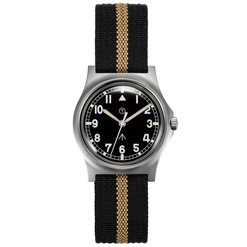 Montre militaire homme 34,5 mm montre quartz lumineuse vintage étanche 50m RDUNAE
