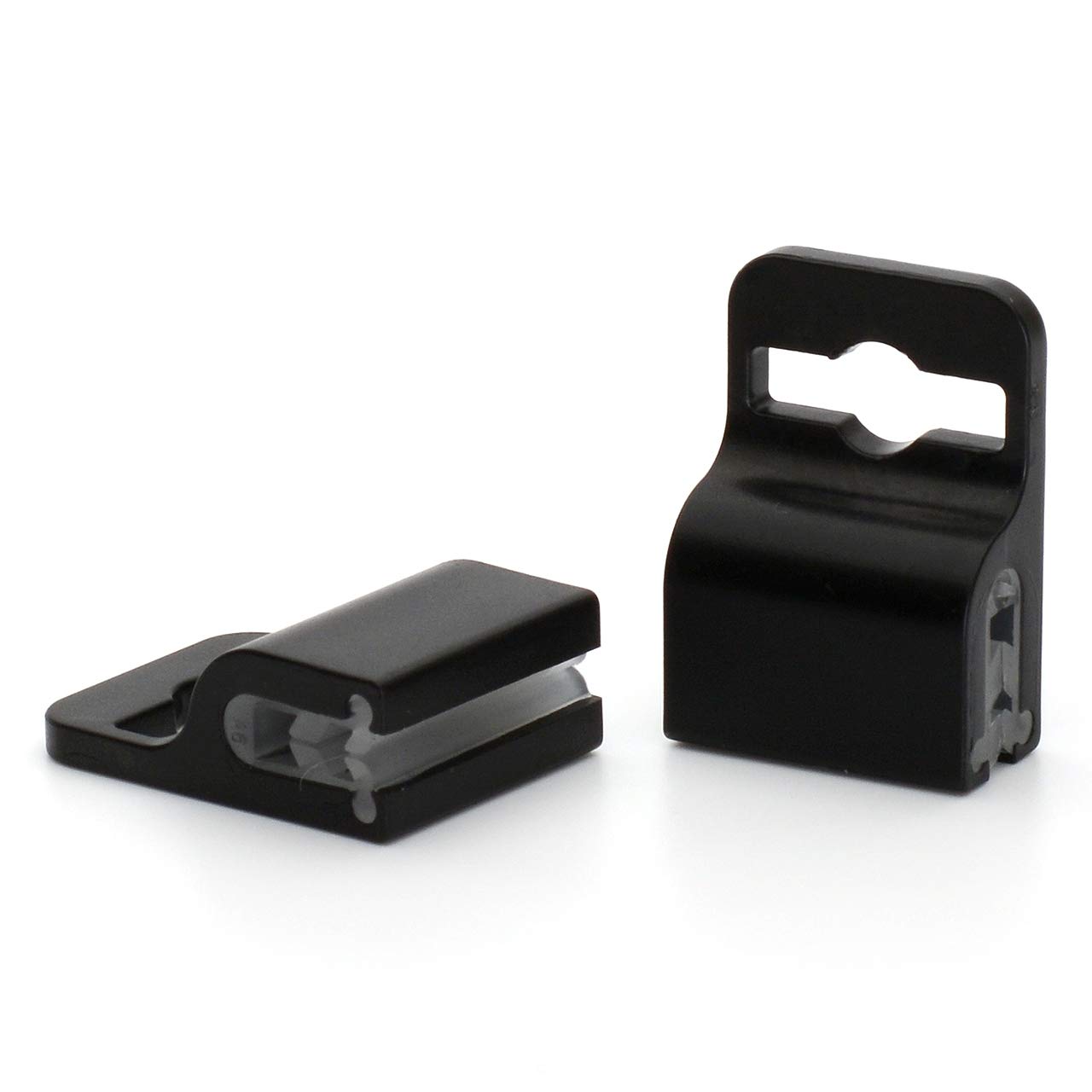 LanyardsTomorrow - Paquete de 100 pinzas para tarjetas de identificación, clip de agarre suave para cordones, clip de correa para el cuello, plástico negro
