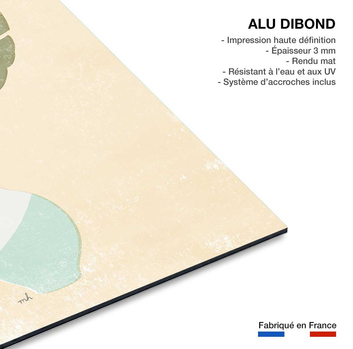 Tableau Fleurs Monstera Blush Alu - Made in France