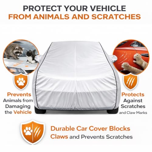 Image of Premium Silver Series 100% Waterproof Car Body Cover for Verna Cover (All Models) with Mirror Pockets | Triple Stitched, Elastic, Custom Fit, Heat Resistant, Anti-Dust, All-Weather Cover