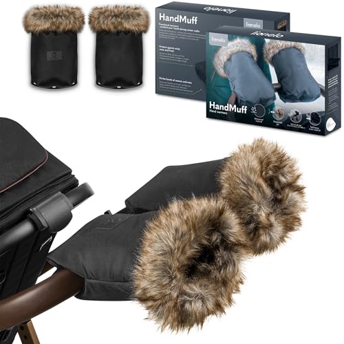 Lionelo LIONELO HANDMUFF - Calentador de manos para hombre y mujer, guantes de forro polar, impermeables y resistentes al viento, piel extraíble, talla universal