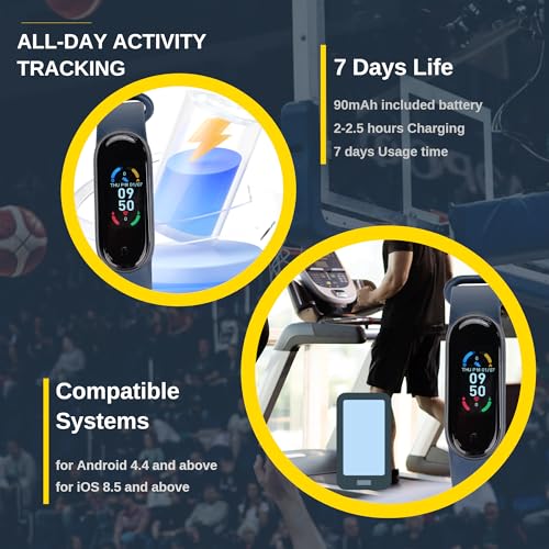 Pulsera Inteligente a Prueba de Agua IP67 con Contador de Pasos Monitor de Ritmo Cardíaco Monitor de Sueño Mensaje de Aplicación, Enchufe USB, Seguimiento de Actividad Durante - imagen 5