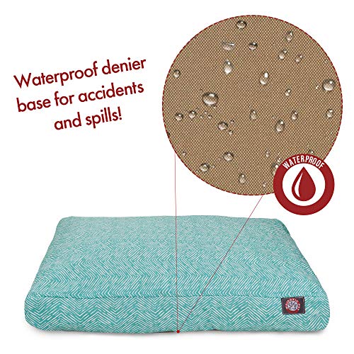 Teal Native Rectangle Indoor Outdoor Pet Dog Bed With Removable Washable Cover By Majestic Pet Products, X-Large #TOP4