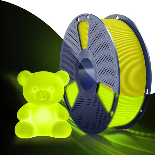 Image of SUNLU PETG Glow in Dark Filament,1kg(Yellow,Glow Yellow) | Luminous PETG 1.75mm,High Brightness Filament,Dimensional Accuracy + /- 0.02mm.