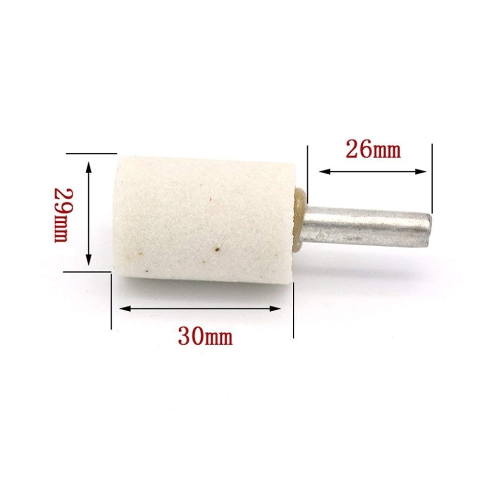 Polier- und Schleifkopf Rotierendes Werkzeug Rad Kopf polierte, Metall, Holz Werkzeug, rechtwinklig Rad mit 16 mm Griff (Color : White, Size : 30mm)