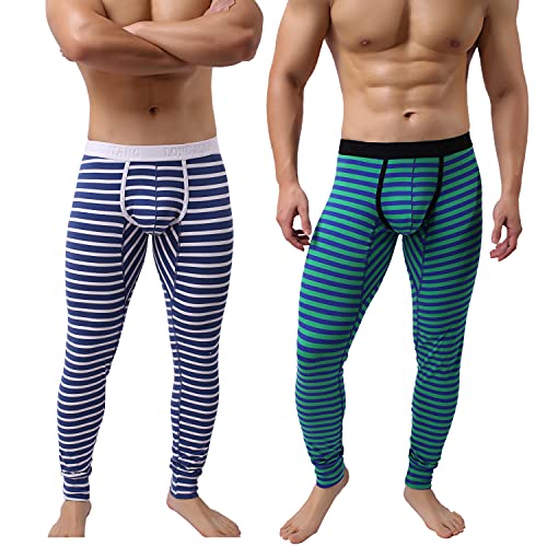 Men’s Cotton Pouch Underwear Long Johns Thermal Pants Bottoms Leggings