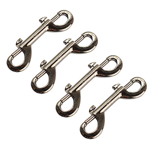 INDUSTRIEQUALITÄT - 4 Stück DOPPELKARABINERHAKEN mit Bolzenschnapper für SM, BDSM, Bondage Spiele für Männer und Frauen
