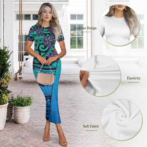 Image of Womens Short Sleeve Jamaican Flag Midi Bodycon Dress | Soft stretchy fabric,crew neck,jamaican print casual date night cocktail party, elegant chic, spring summer fall all season
