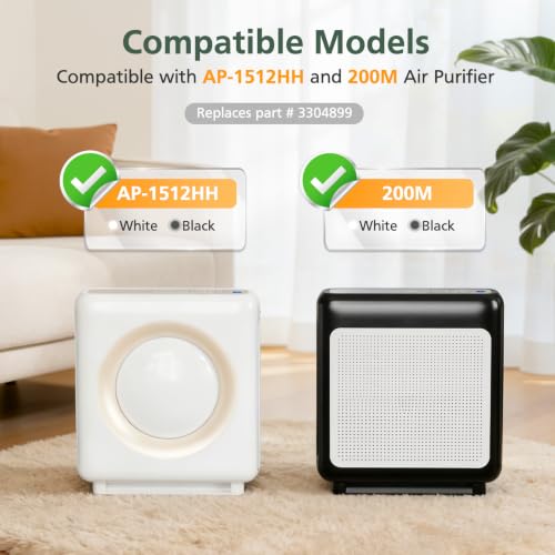 Image of AP-1512HH Filter for Coway Airmega AP-1512HH & Airmega 200M Air Purifiers | 4 Efficient Filter and 4 Carbon Pre-Filters for Coway Filter Replacement AP-1512HH & 200M, Compared to Part # 3304899