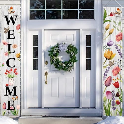 Amazon.com: KYMY Sunflower Summer Banners,Welcome Summer Porch Sign ...