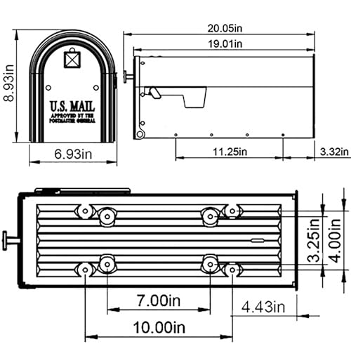 Architectural Mailboxes EM110GMAM Edson Galvanized Steel Post Mount Mailbox thumb #4