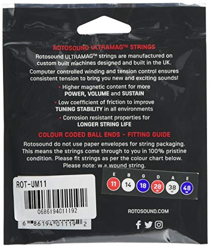 Rotosound Cordes pour basse électrique STAINLESS Cordes simples SWING 66 .085 « w/2,16mm wound SBL085 - Les Beatles, Paul McCartney, John Lennon, RIngo Starr, George Harrison Rotosound Cordes pour basse électrique STAINLESS Cordes simples SWING 66 .085 "w/2,16mm wound SBL085 – Image 3