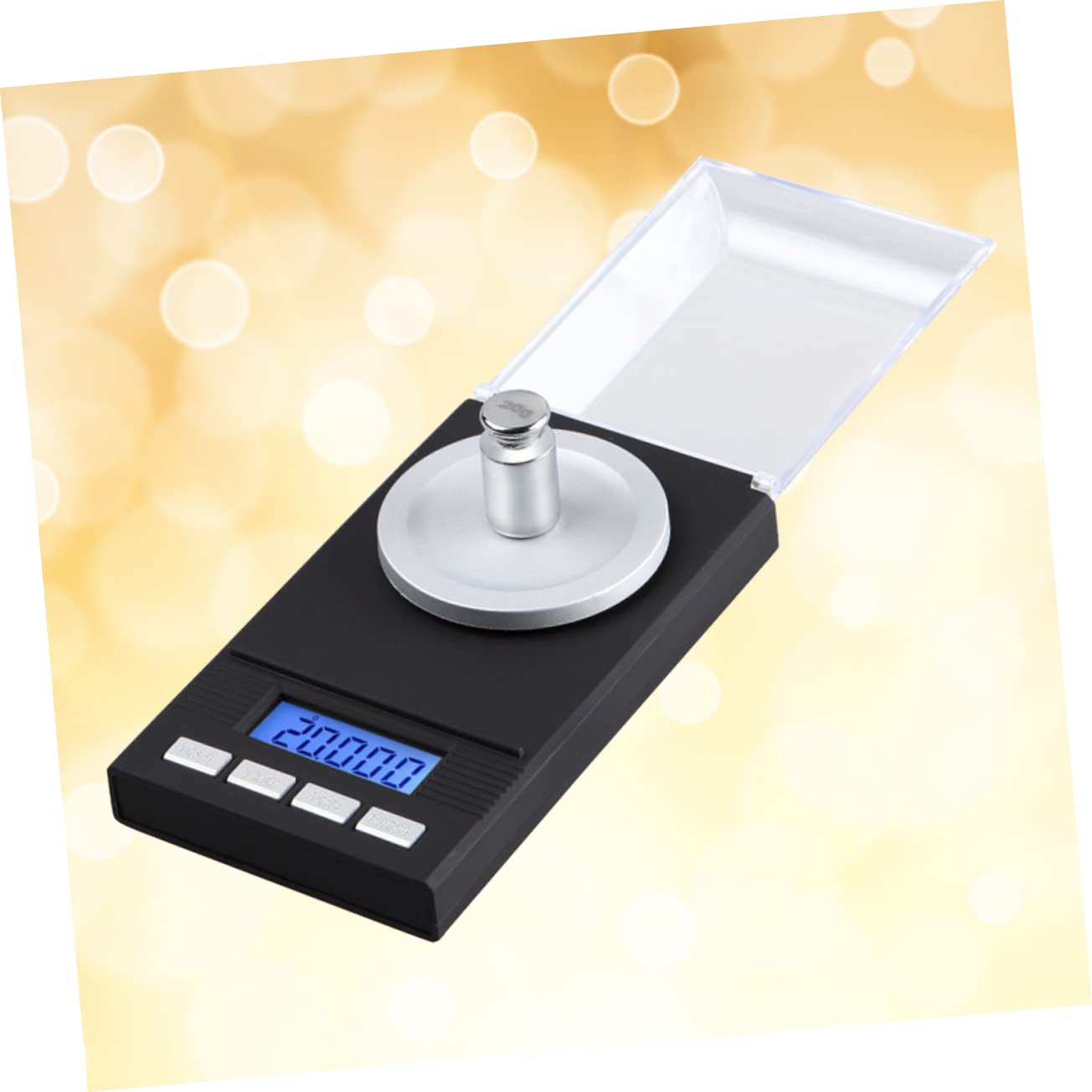 PRETYZOOM 100g Mini Electronic Jewelry Scale Precision with Calibration Weights Compact Scale for Accurate Weighing of Diamonds and Black