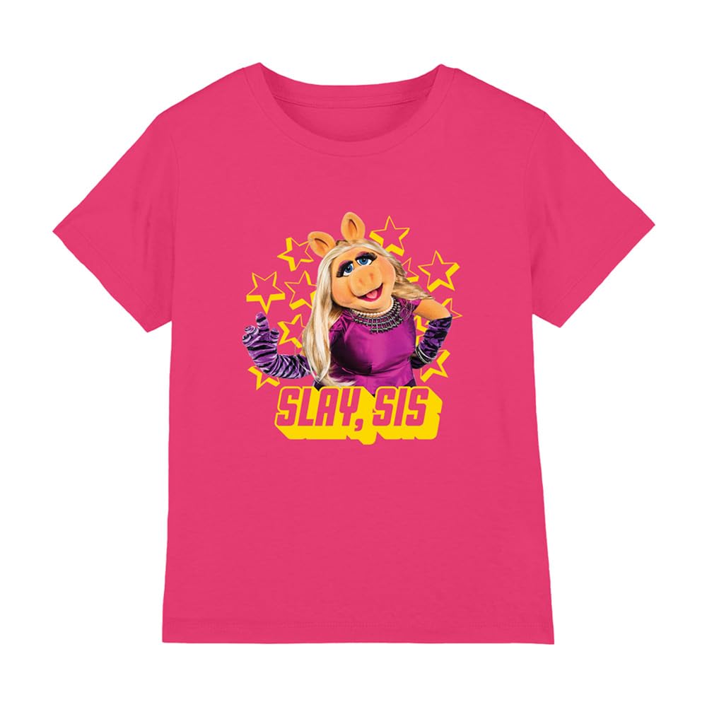 Muppets Disney The Miss Piggy Slay Sis Kids T-Shirt, Hot Pink, 3-4Y