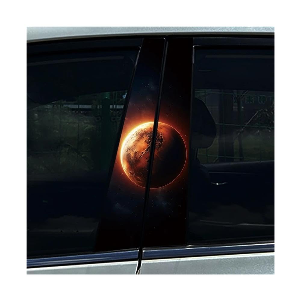 Bertdcx D Cool Planets Galaxies Moon Auto B-Pillar Waterproof Sunscreen Ecor Cover Pet Ecal Auto Parts(D)