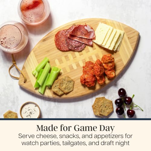 Totally Bamboo Football Shaped Cutting Board and Charcuterie Board - Image 2