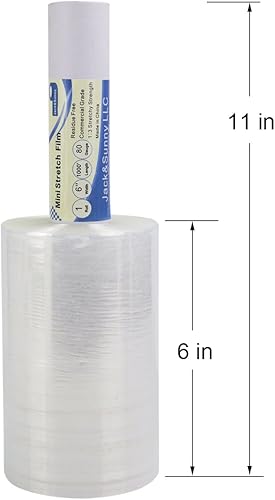 Miniatura 8 de Rollo de envoltura elástica de 5 x 1000 pies, rollo de plástico para envolver envíos en movimiento, envoltura de embalaje retráctil negra de