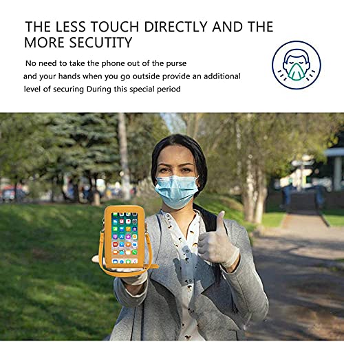 Image of myfriday women Small Crossbody Sling Bag Hand Clutch Shoulder Bags Cell Phone Holder Card Pocket Wallet Purse for Girls | 6 card slots, multi-pocket zipper layout and soft synthetic leather keep phone, lipstick, coins and keys ready outdoors