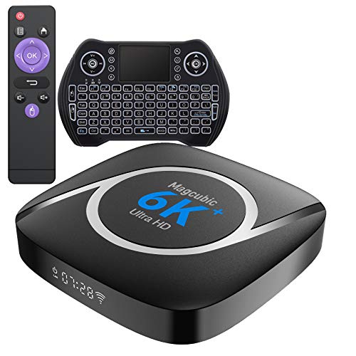 Android 10.0 TV Box 4GB RAM 64GB ROM, All Winner H616 2.4G/5.8GHz WiFi Bluetooth Support 8K 4K 3D Media Player with Keyboard