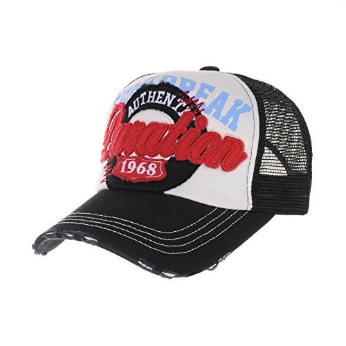Image of WITHMOONS Meshed Baseball Cap Distressed Trucker Hat Star KR1185