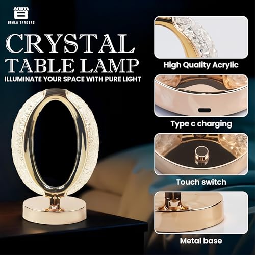 Image of CRAE Acrylic Night Desk Lamp, Portable, Romantic Acrylic Night Desk Lamp for Bedroom, Home Furnishing Decoration